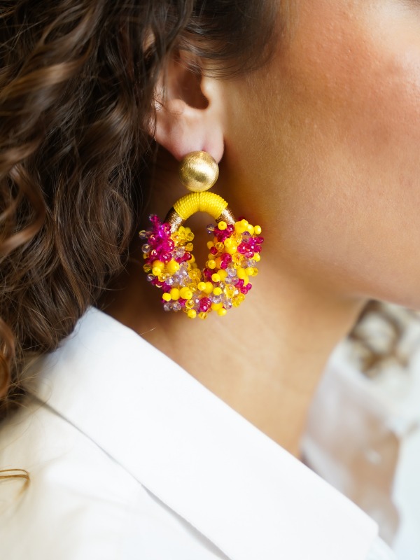 Yellow earrings Eve Combi oval M Double stones lott-theme.productDescriptionPage.SEO.byTheBrand