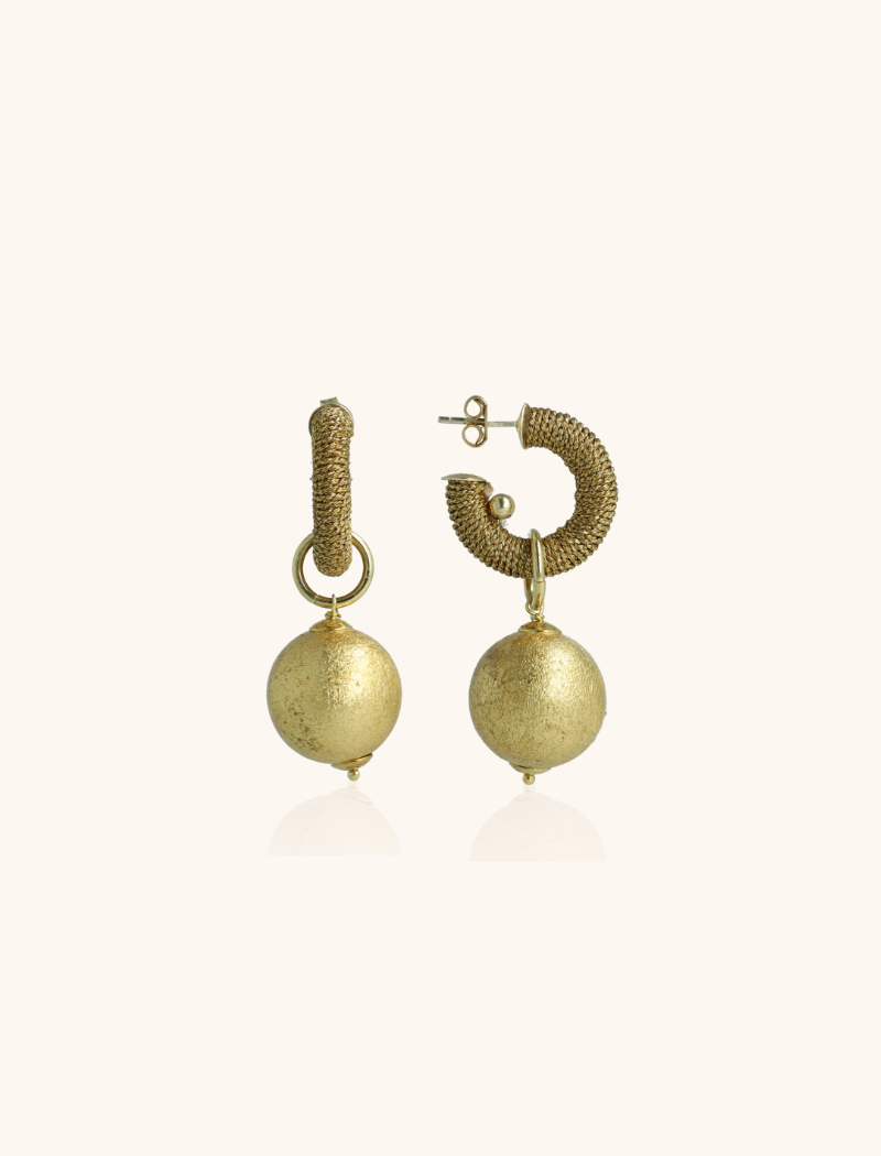 Beige Earrings Lulu Creole XS Ball