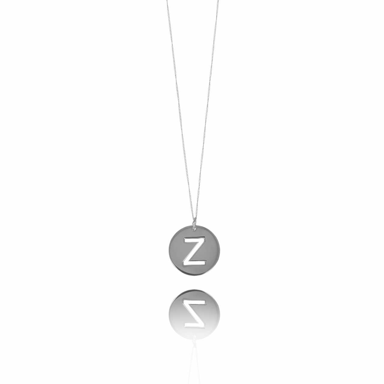 Zilveren initial Pendant Gourmet ketting