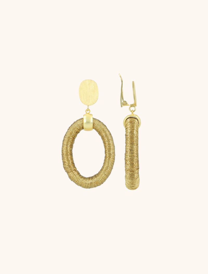 Goldfarbene Ohrringe Faye ovaler S-Clip