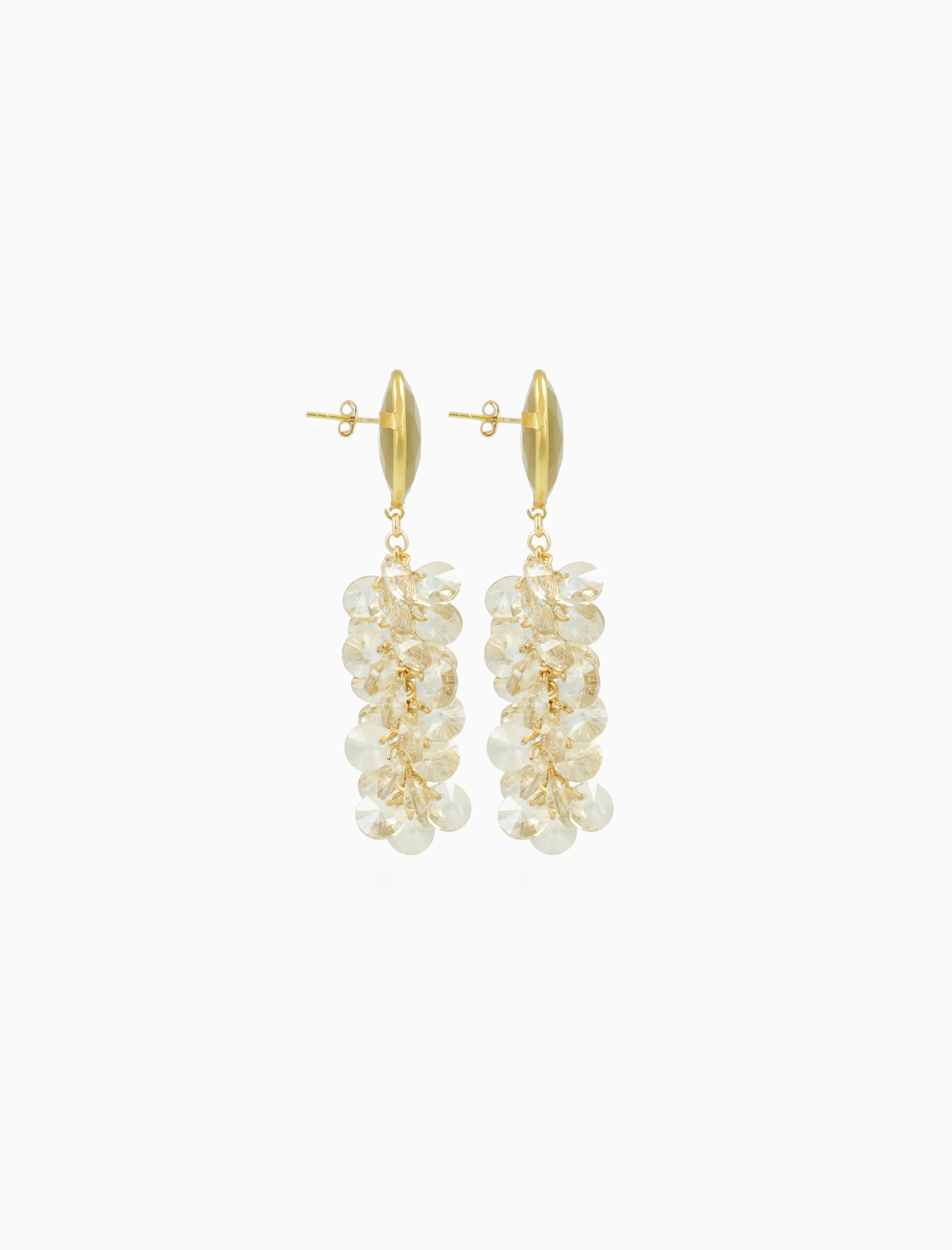 Warm Beige Earrings Lonneke Cluster Sequins
