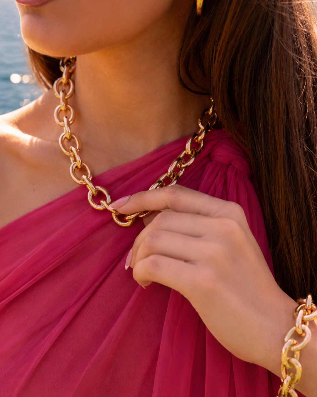 Alessia - CLA Necklace Cable M - Soft Gold