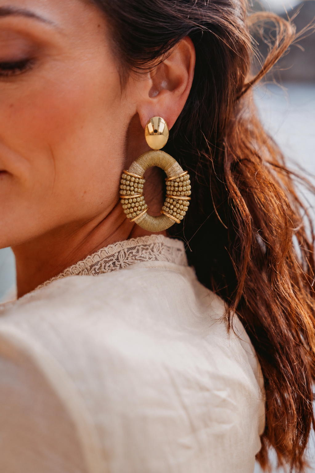 Honey Gold Oorbellen Elle Combi Oval Deluxe L