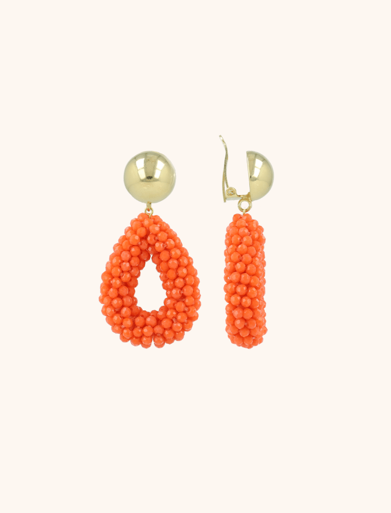 Orange Earrings Berry Drop S Clip