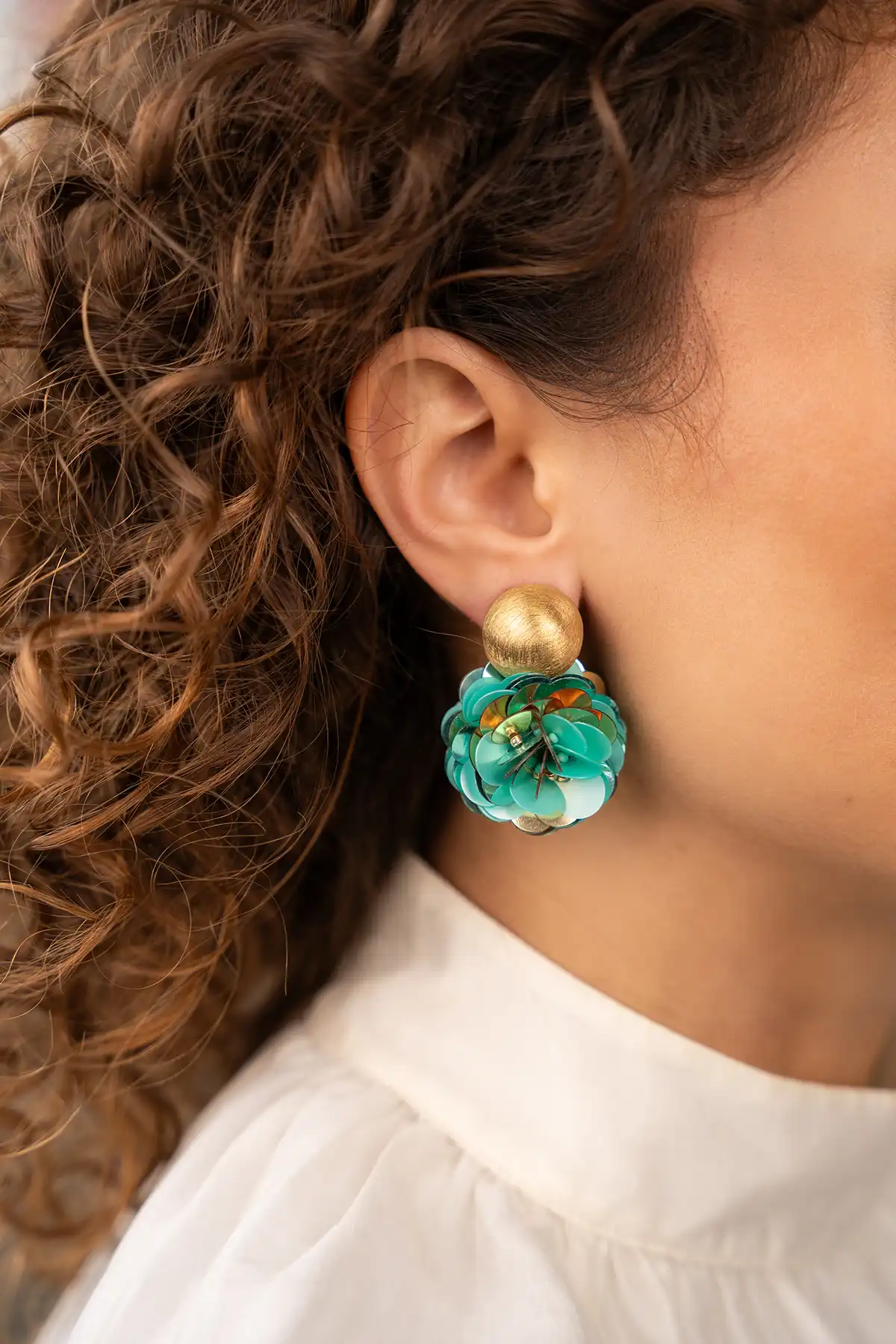 Blue earrings Butterfly globe M