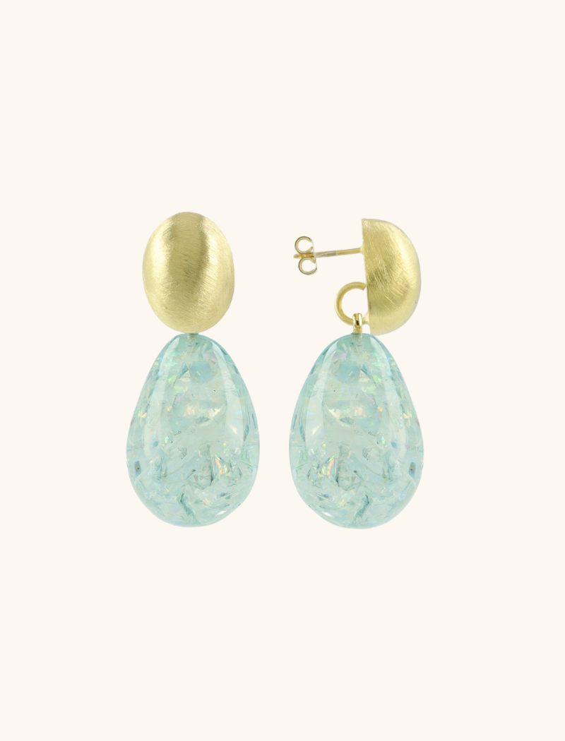 Turquoise Oorbellen Merel Ovaal Druppellott-theme.productDescriptionPage.SEO.byTheBrand