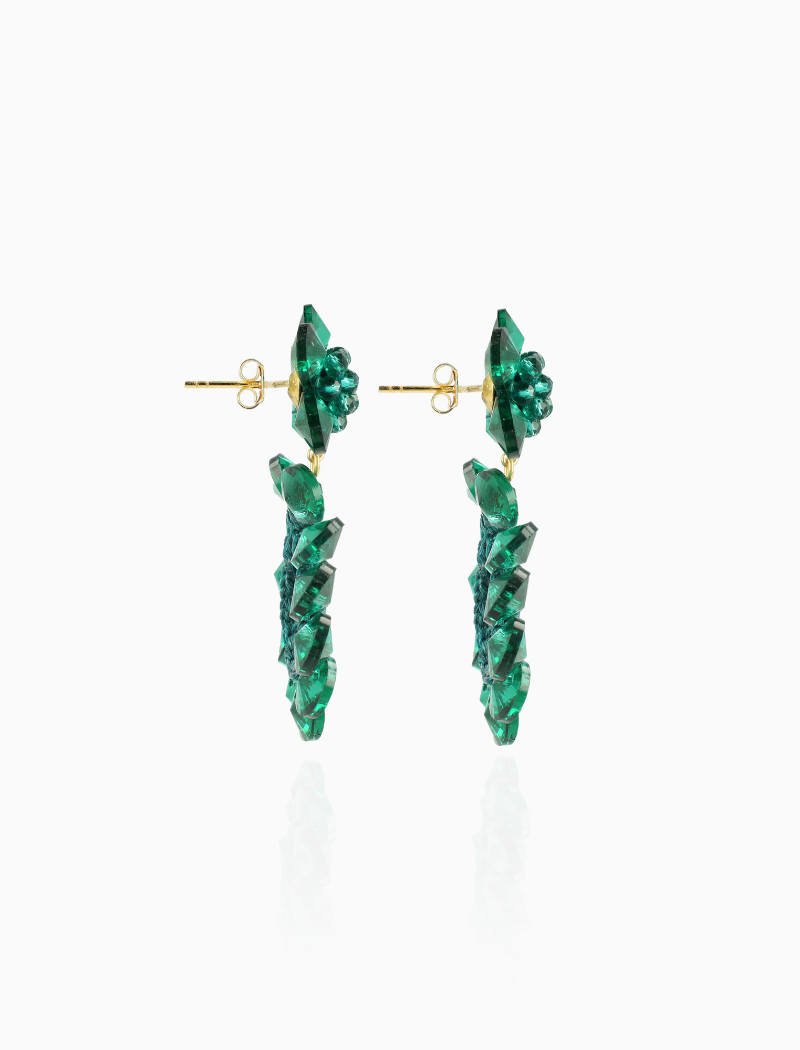 Grune Ohrringe Apollo Flower Double Drop S / M  