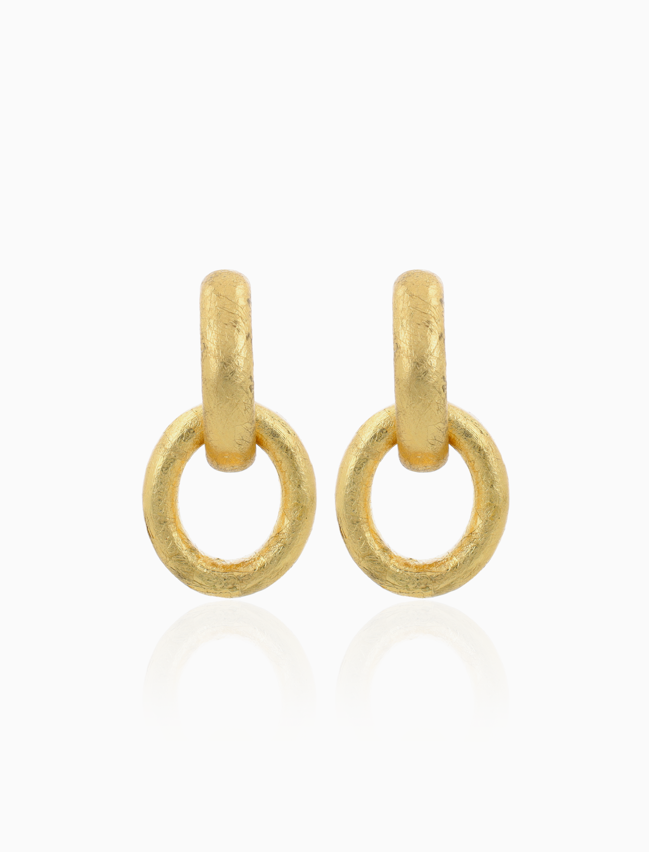 Goudkleurige Oorbellen Cassidy Double Link Round