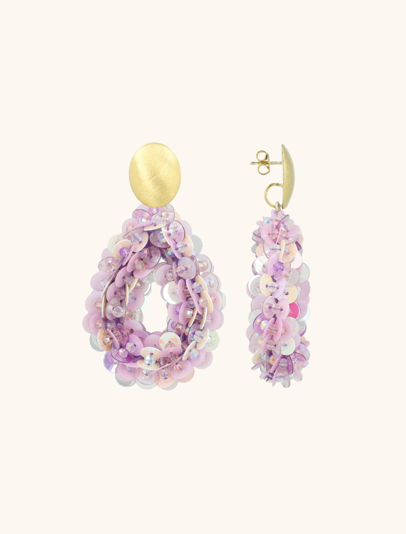 Lilac Mix Earrings Fenna Sequin Drop  