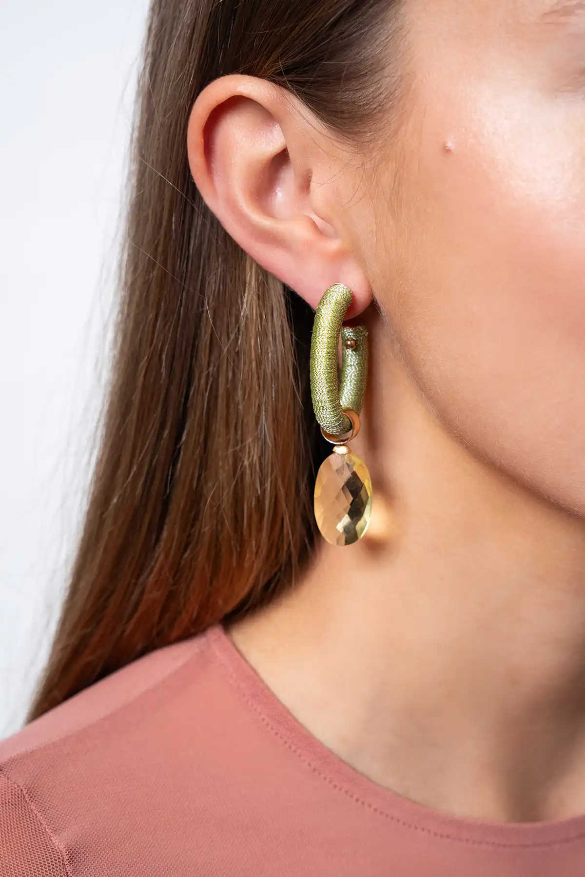 Light Mint/Lemon Oorbellen Evy Oval Threaded Creole Mlott-theme.productDescriptionPage.SEO.byTheBrand
