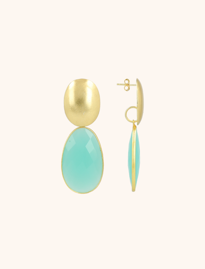 Turquoise Oorbellen Doris Framed Oval w/ Oval Earplug