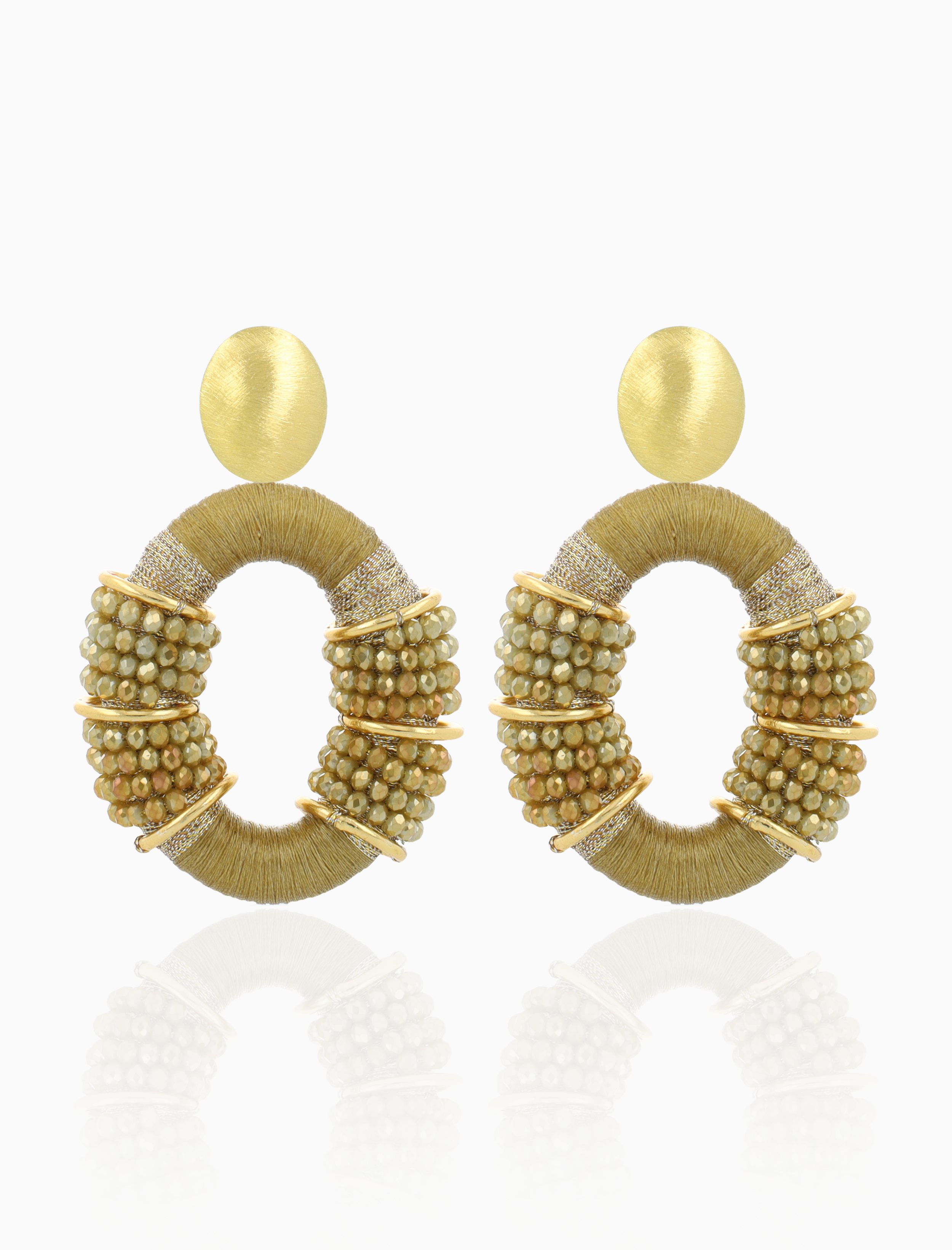 Honey Gold Oorbellen Elle Combi Oval Deluxe L