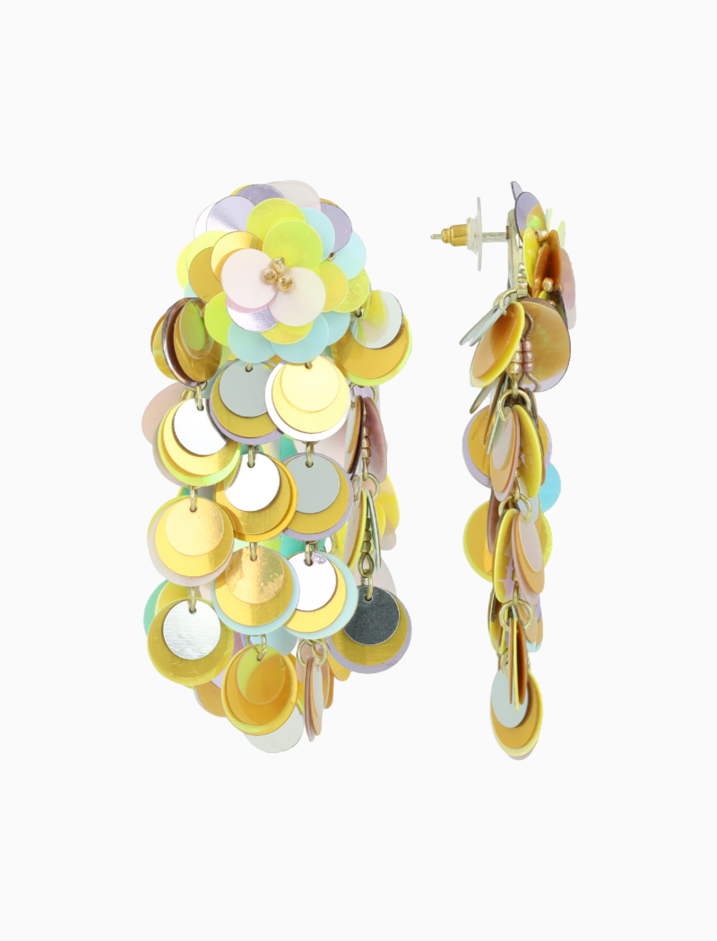 Gelb/Lavendel/Minze Ohrringe Mira Sequin Wild Waterfall  