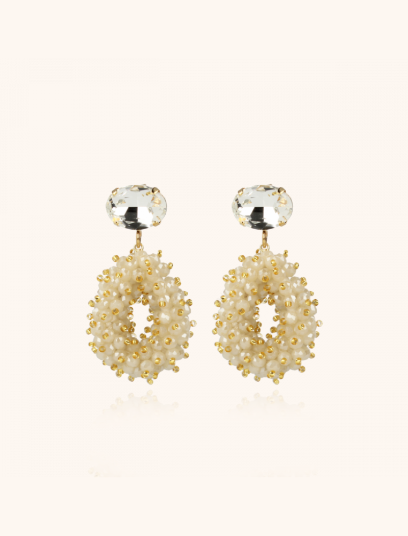 Nude Earrings Double Stones Strass Drop S 