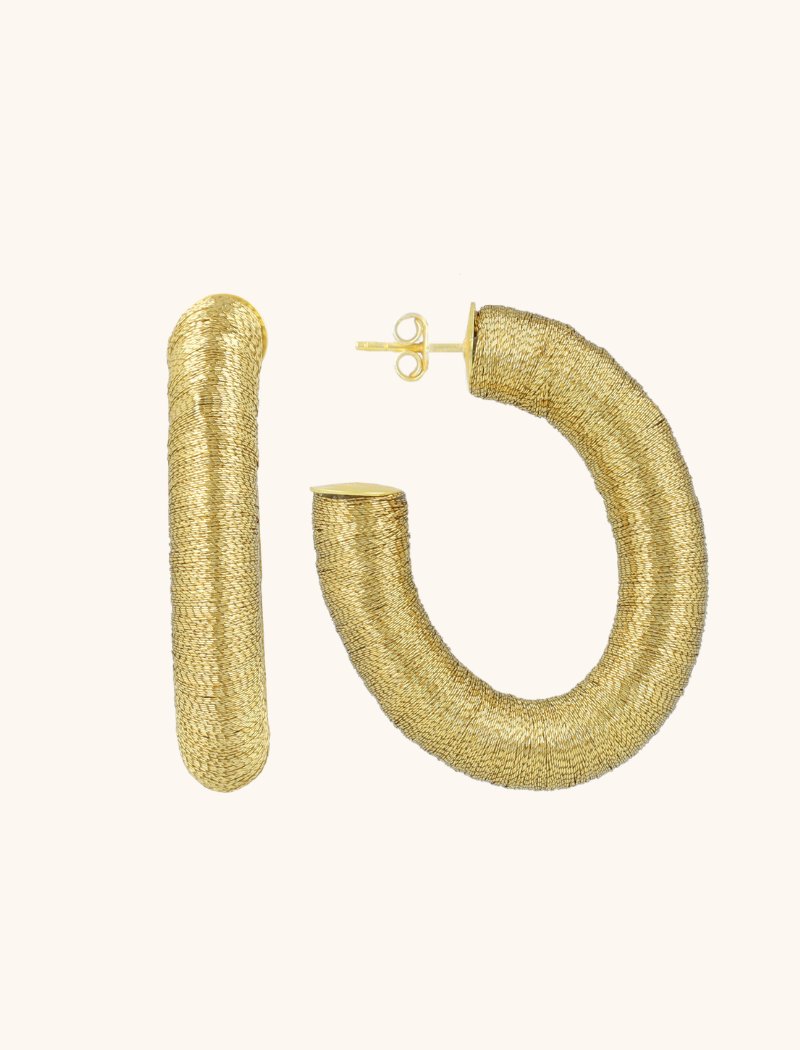 Gold colored Earrings Amara Creole L Oval