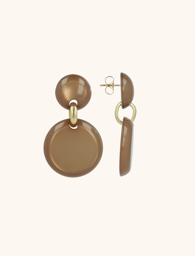 Bruine oorbellen Xenia rond Mlott-theme.productDescriptionPage.SEO.byTheBrand