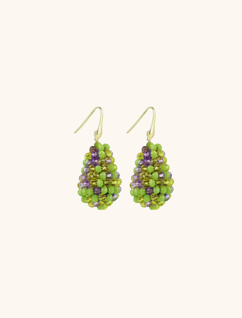 Lime Purple Mix Oorbellen Amy Cone S