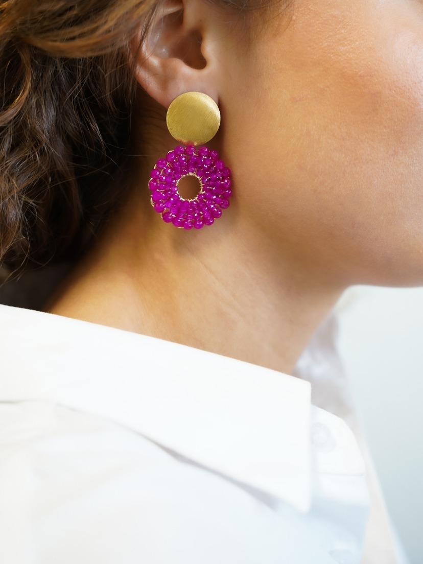 Fuchsia Earrings Poppy Round Slott-theme.productDescriptionPage.SEO.byTheBrand