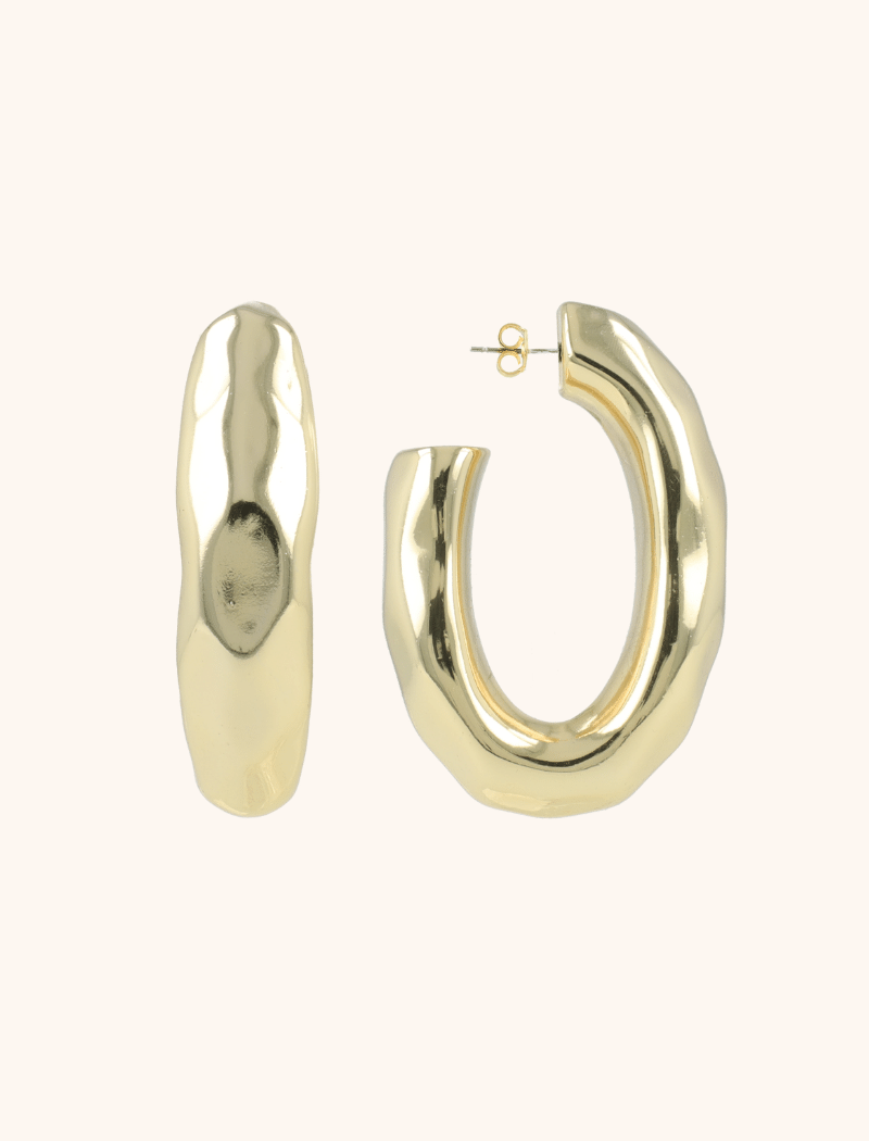 Gold-colored Earrings Oval Creole XL