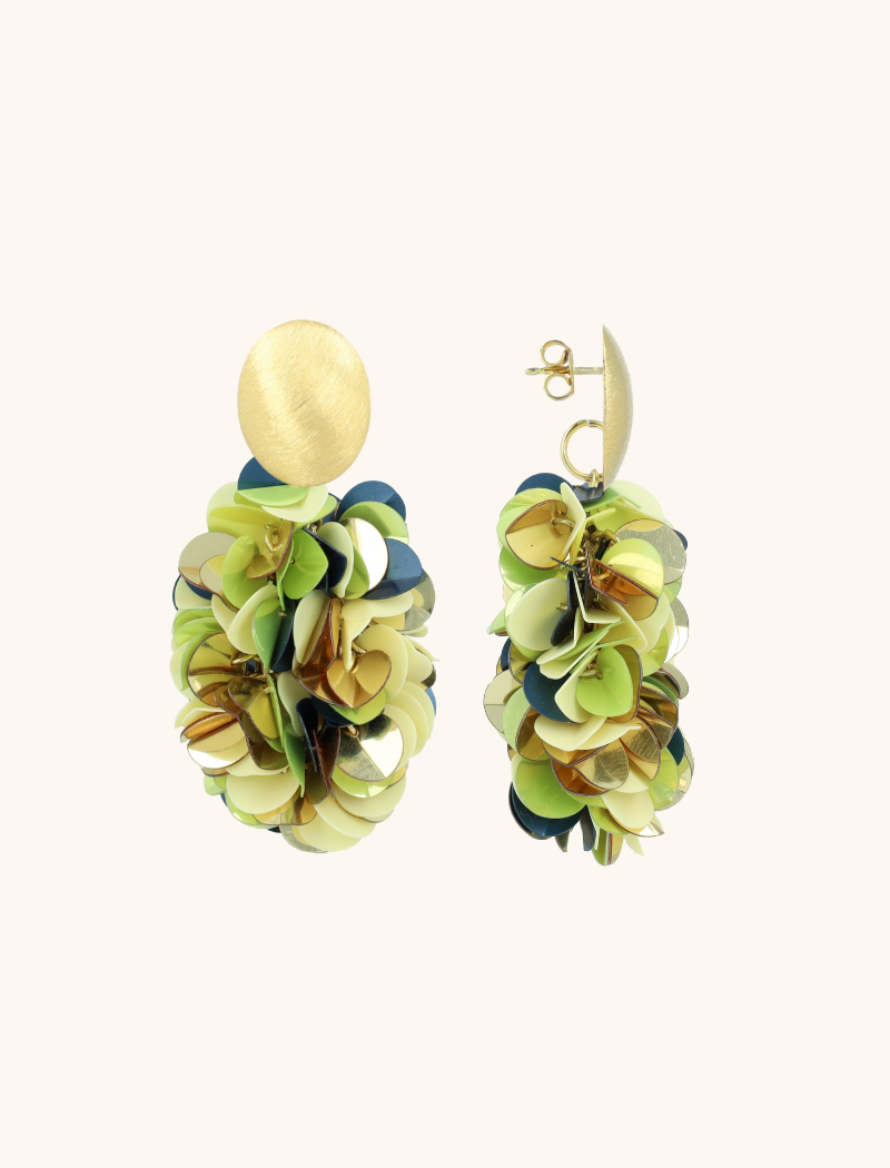 Lime oorbellen Sas ovaal M