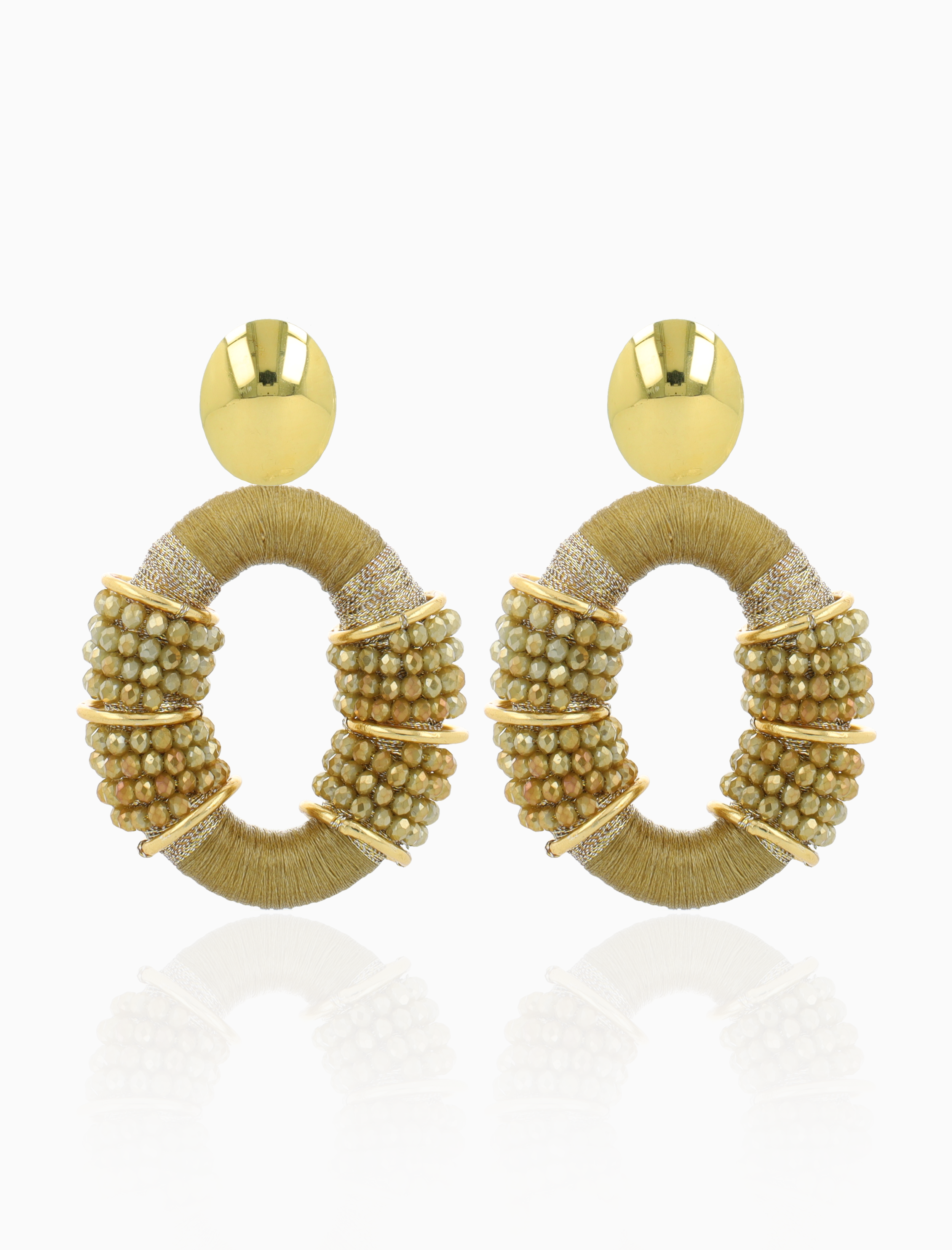 Honey Gold Oorbellen Elle Combi Oval Deluxe L