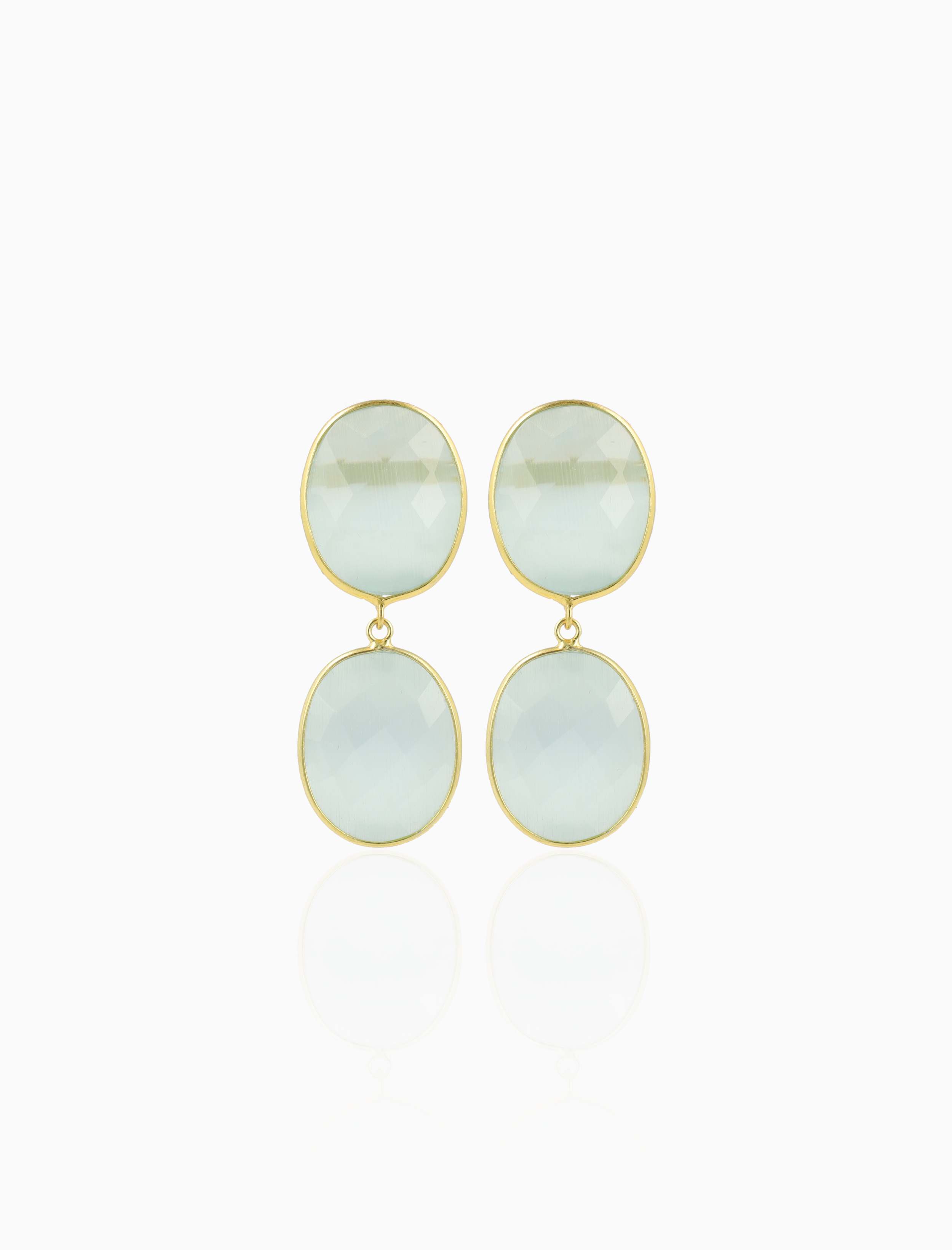 Light Aqua Earrings Camille Double Drop M