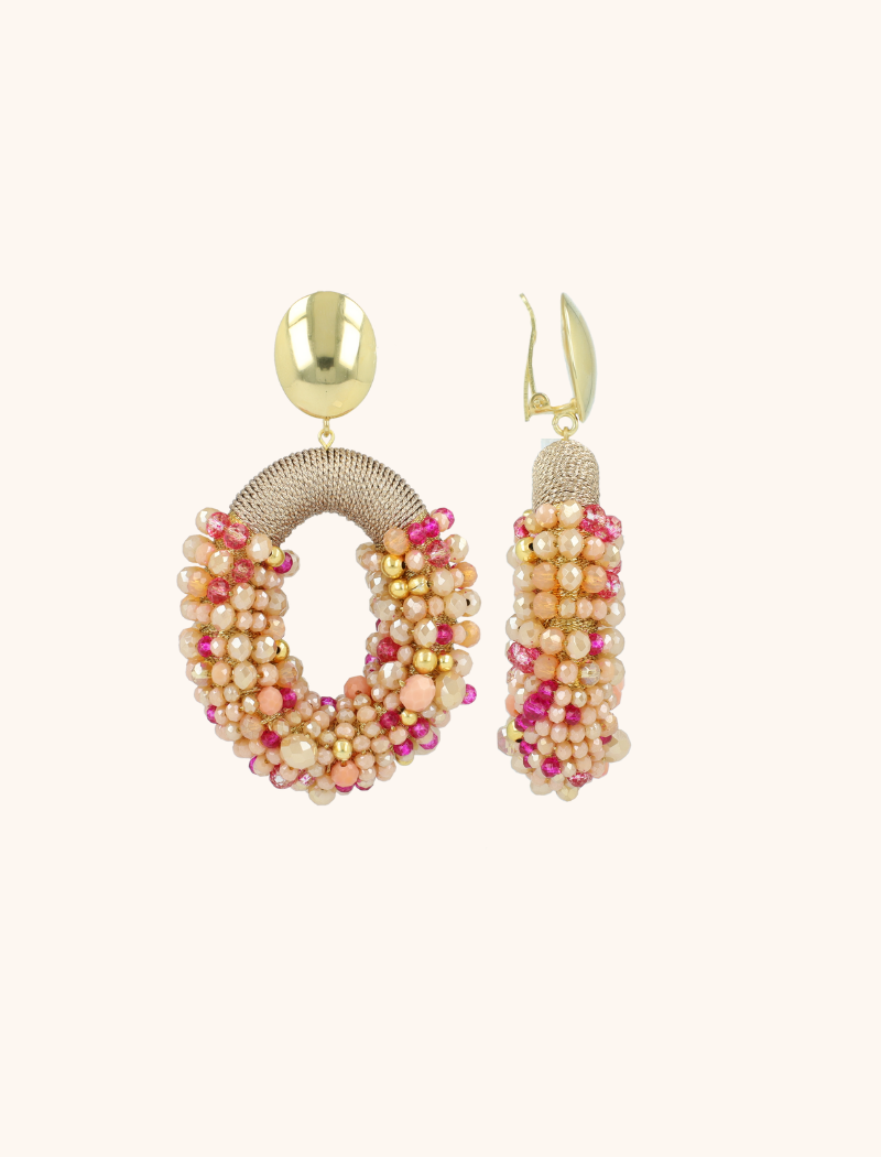 Fuchsia Tangerine Earrings Opheilia Combi Drop L