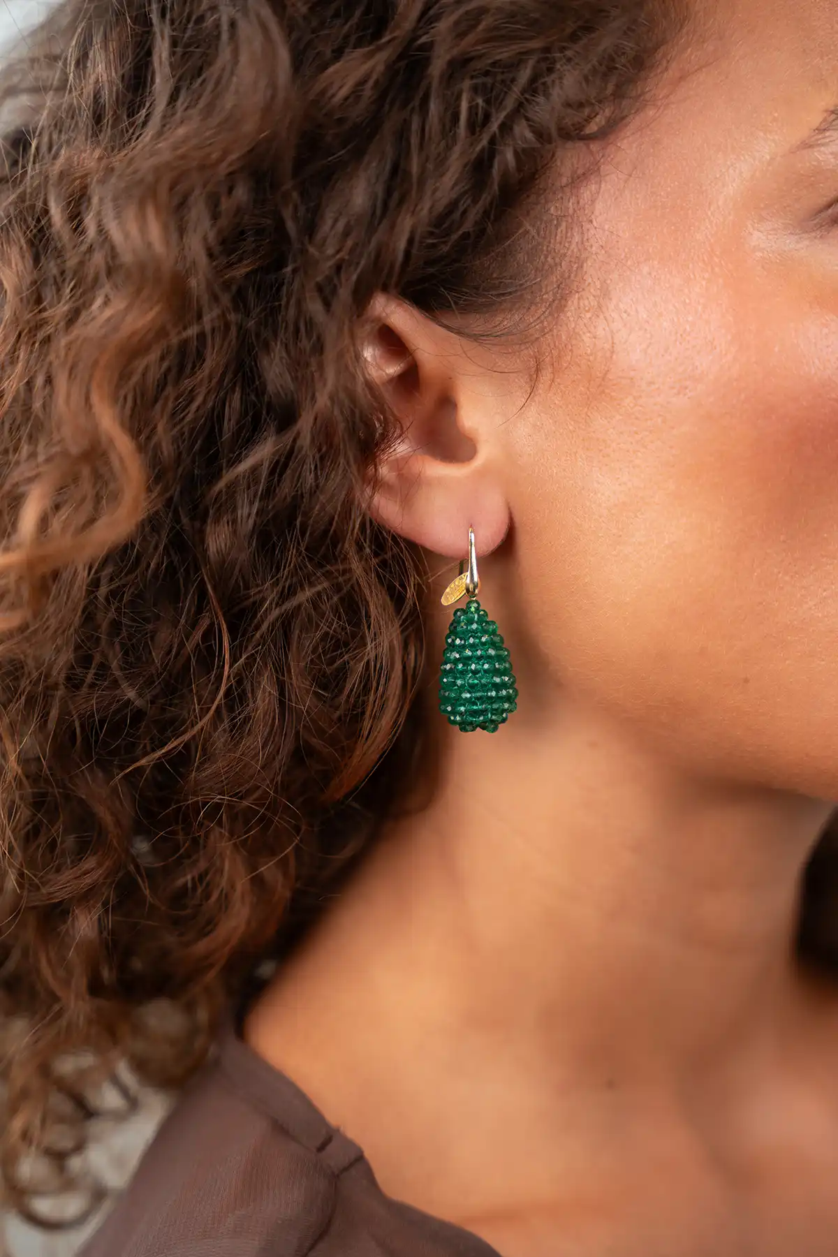 Groene Oorbellen Amy Cone XS