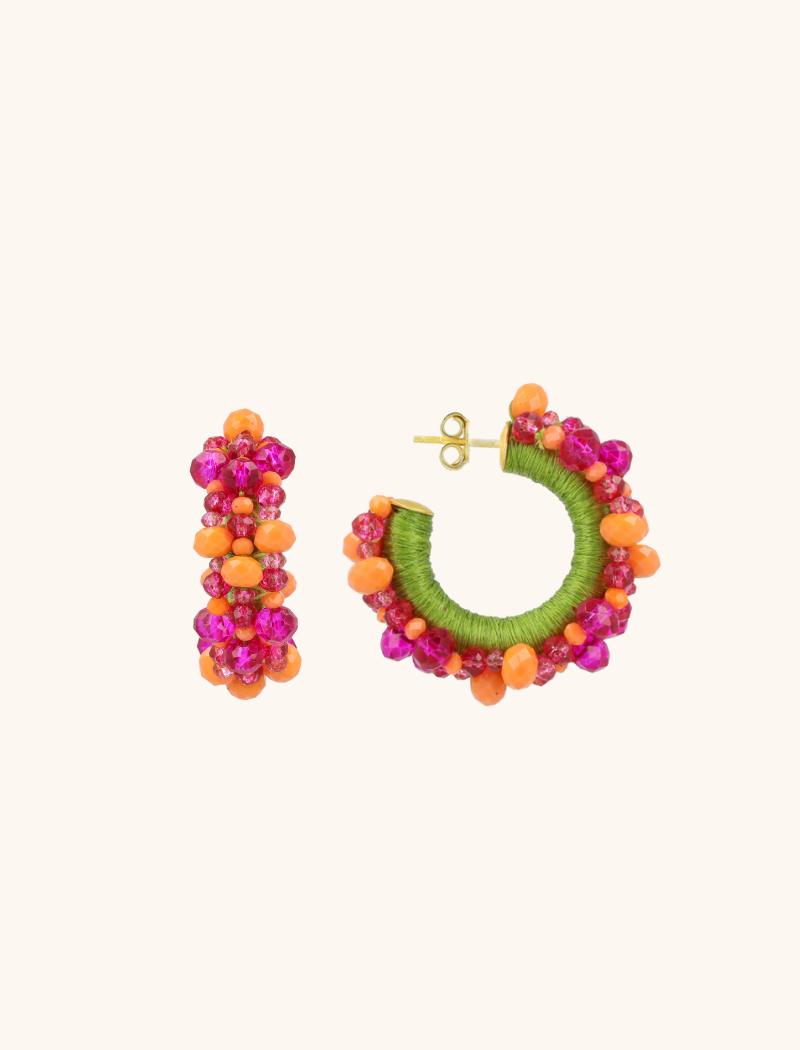 Orange Fuchsia Earrings Brecht Creole S