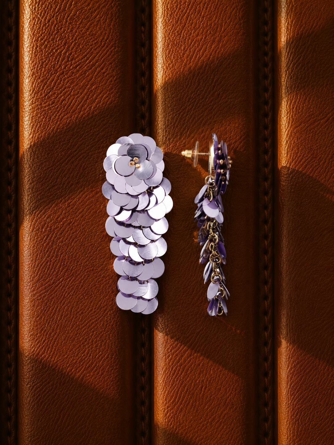 Metallic Lavender Oorbellen Linde Sequin Waterfall L