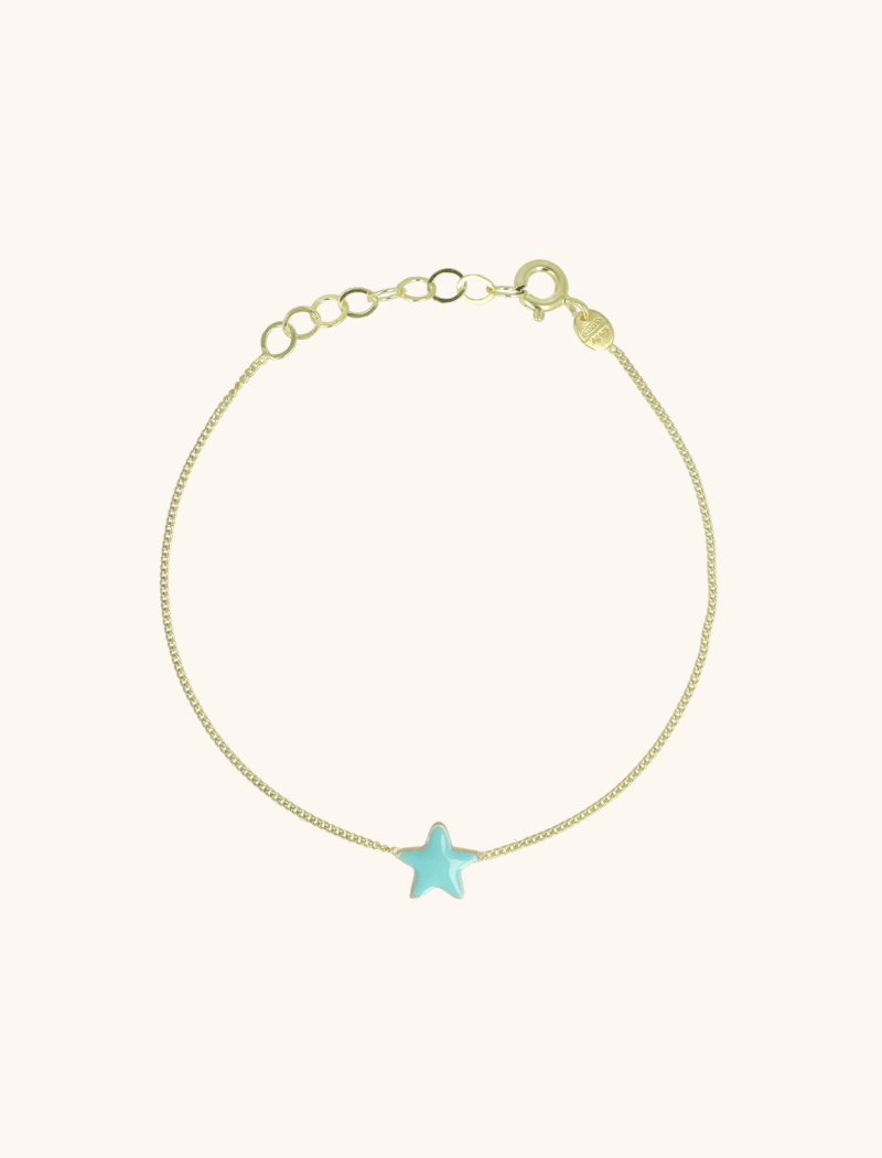 Symbool armband ster Emaille turquoise