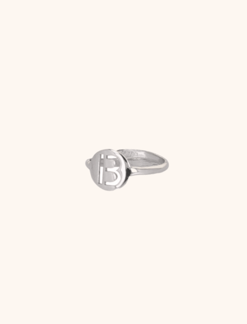 Silver Initial ring
