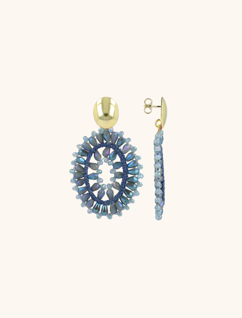Frosty Blaue Ohrringe Noa Open Oval Double Slott-theme.productDescriptionPage.SEO.byTheBrand