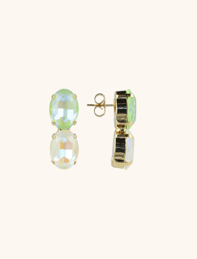 Green earrings Maudi crystal rhinestone