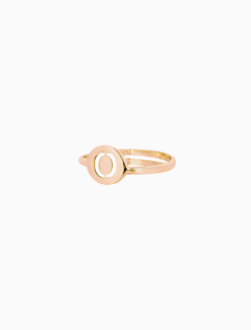 Rose ring Initial Small