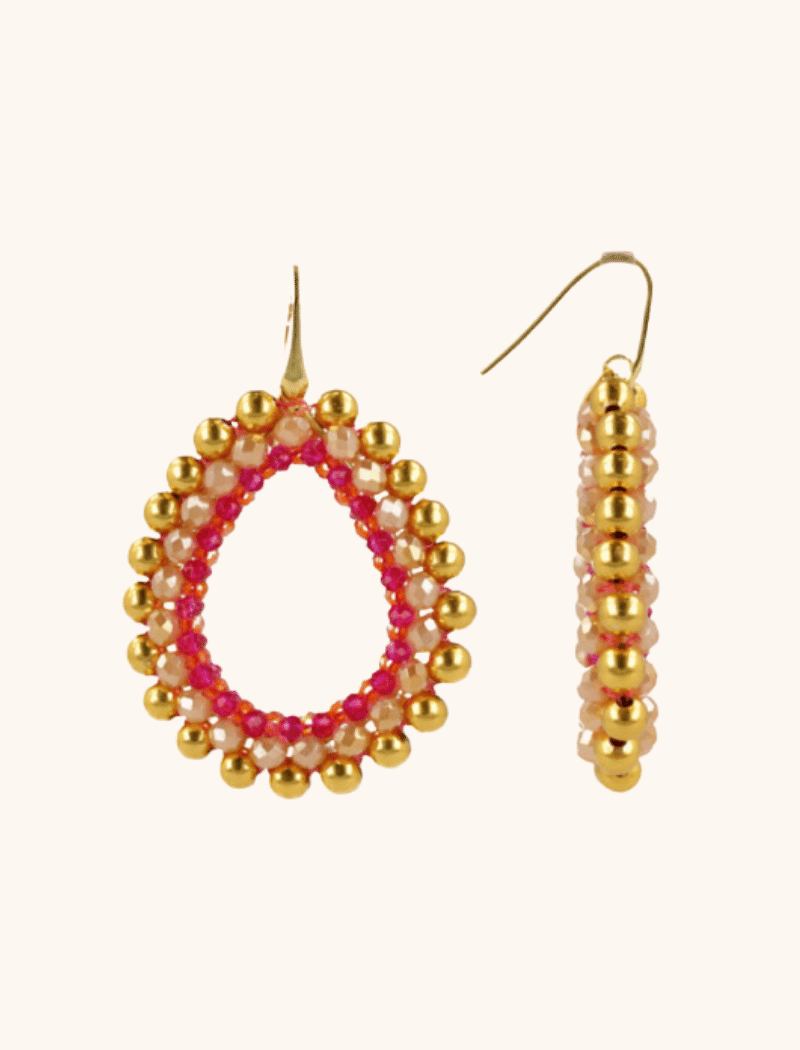 Fuchsia Tangerine Earrings Nouk Drop Deluxe L