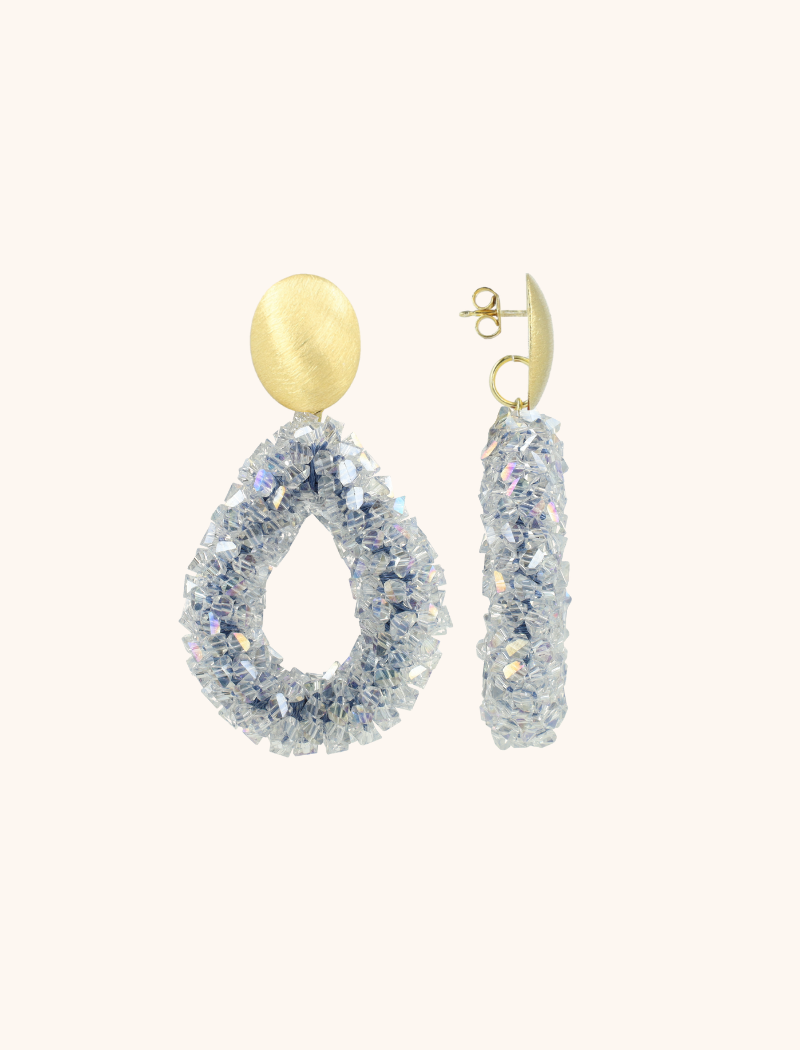 Ice Blue Ohrringe Marieke Tropfen L Raw