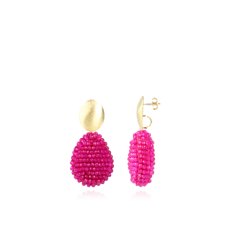 Fuchsia Earrings Loulou Closed Drop M