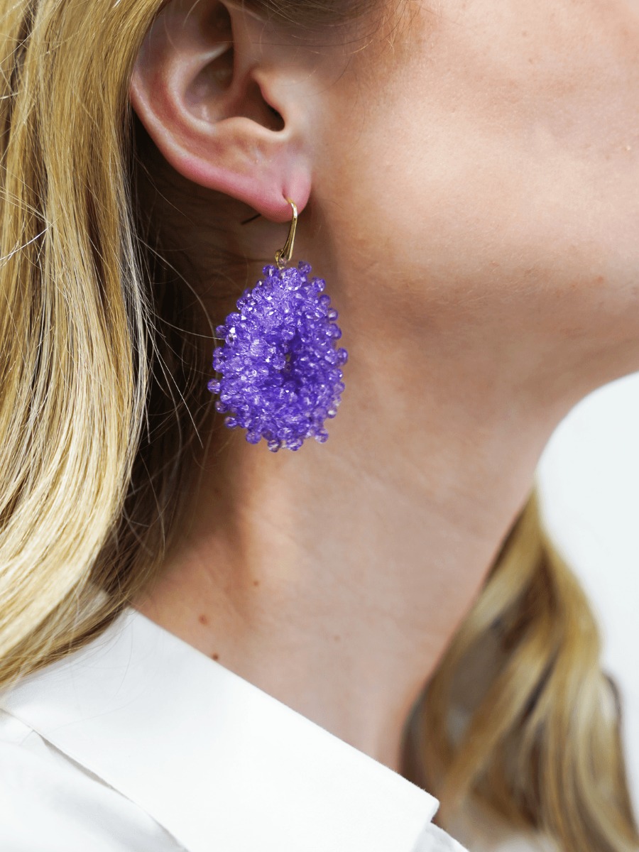 Licht Paarse Oorbellen Louise Glassberry Druppel S Double Stones Tonal