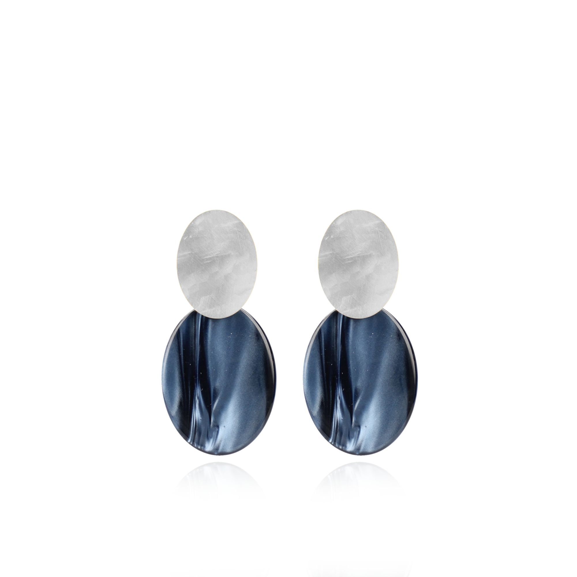 Blauwe Oorbellen Celia Gesloten Ovaal S