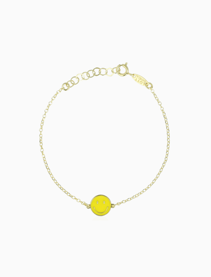 Smiley armband emaille geel