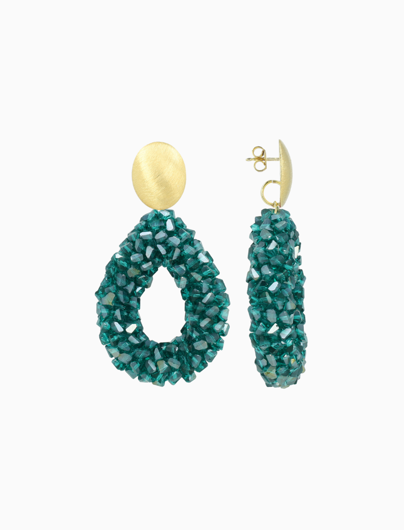 Groene Oorbellen Marieke Drop L Raw