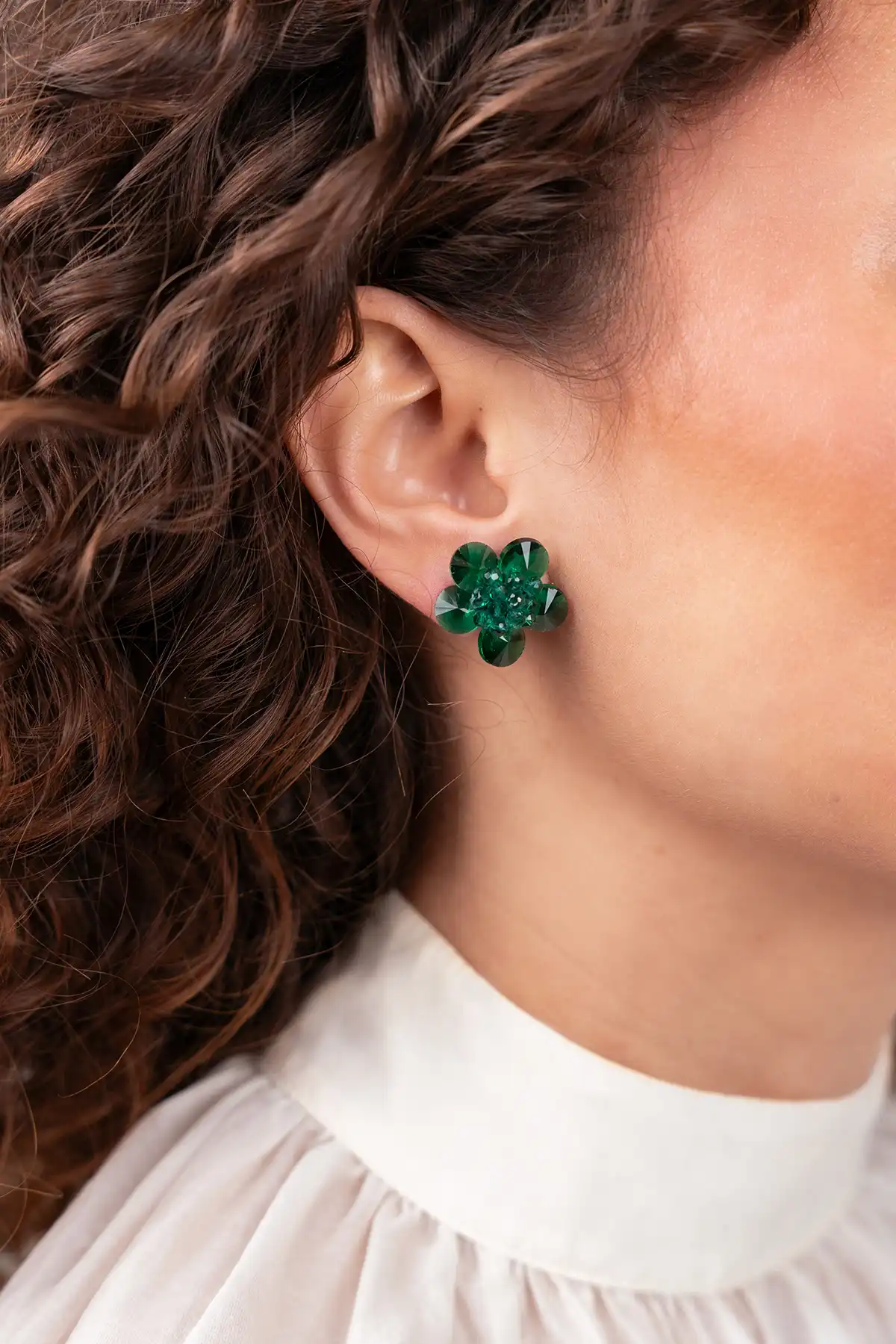 Türkise Flower Studs Ohrringe