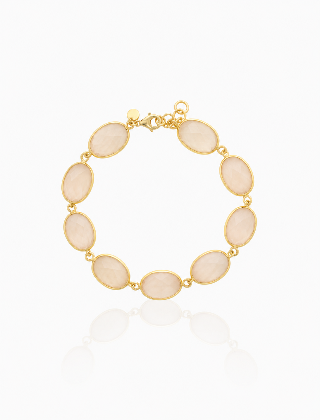 PRE-ORDER   Ann – Nine Framed Stones Armband – Champagne