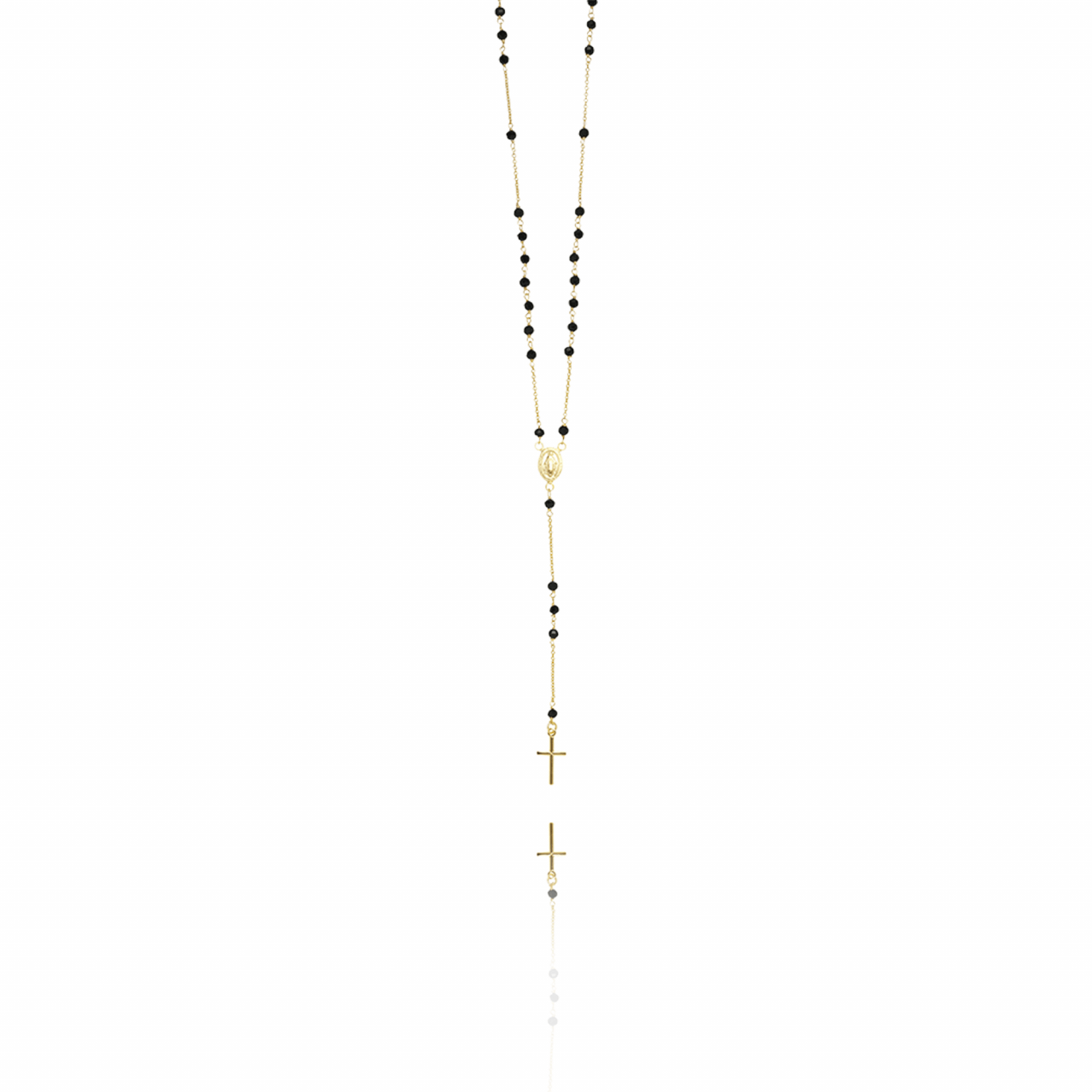 Symbol necklace rosary mary cross black 
