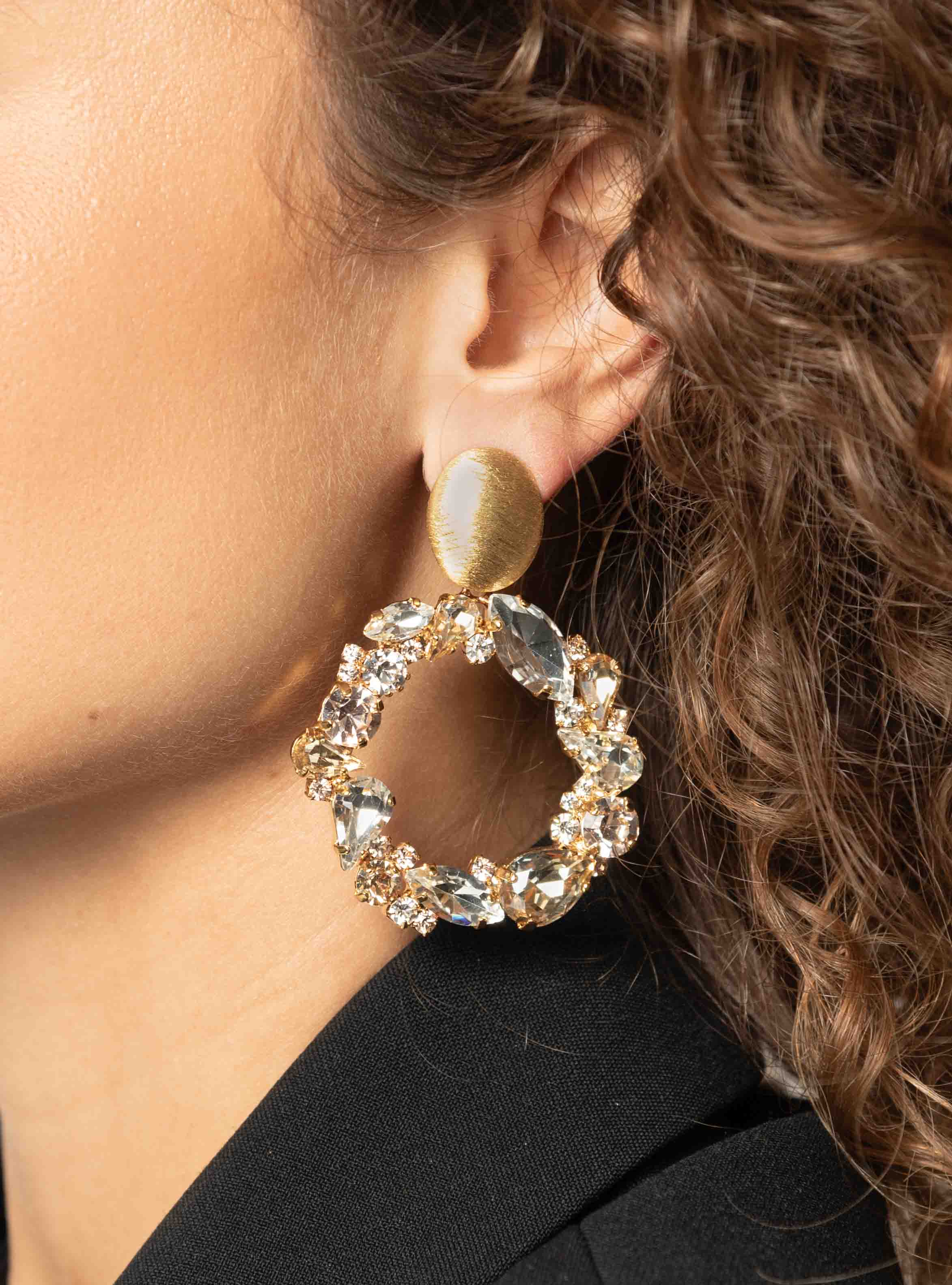 Strass earrings Lynn Round