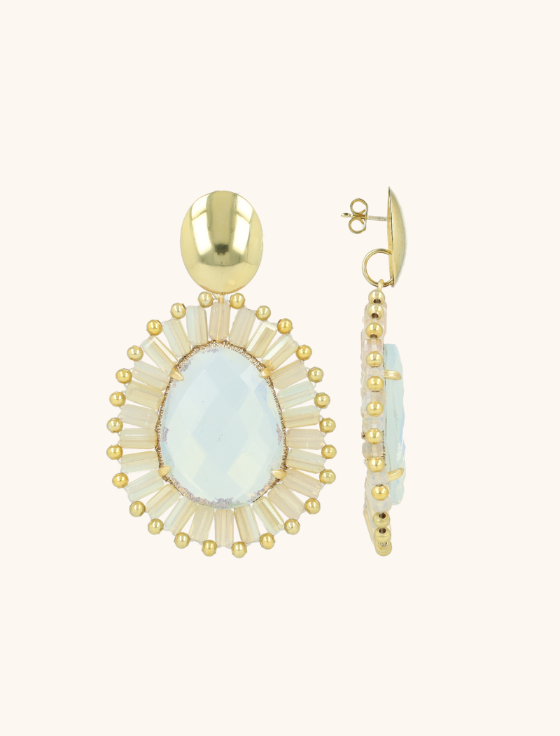 Frosty Witgouden Ovale Oorbellen Esmee Met Flat Beads en Steen Mlott-theme.productDescriptionPage.SEO.byTheBrand