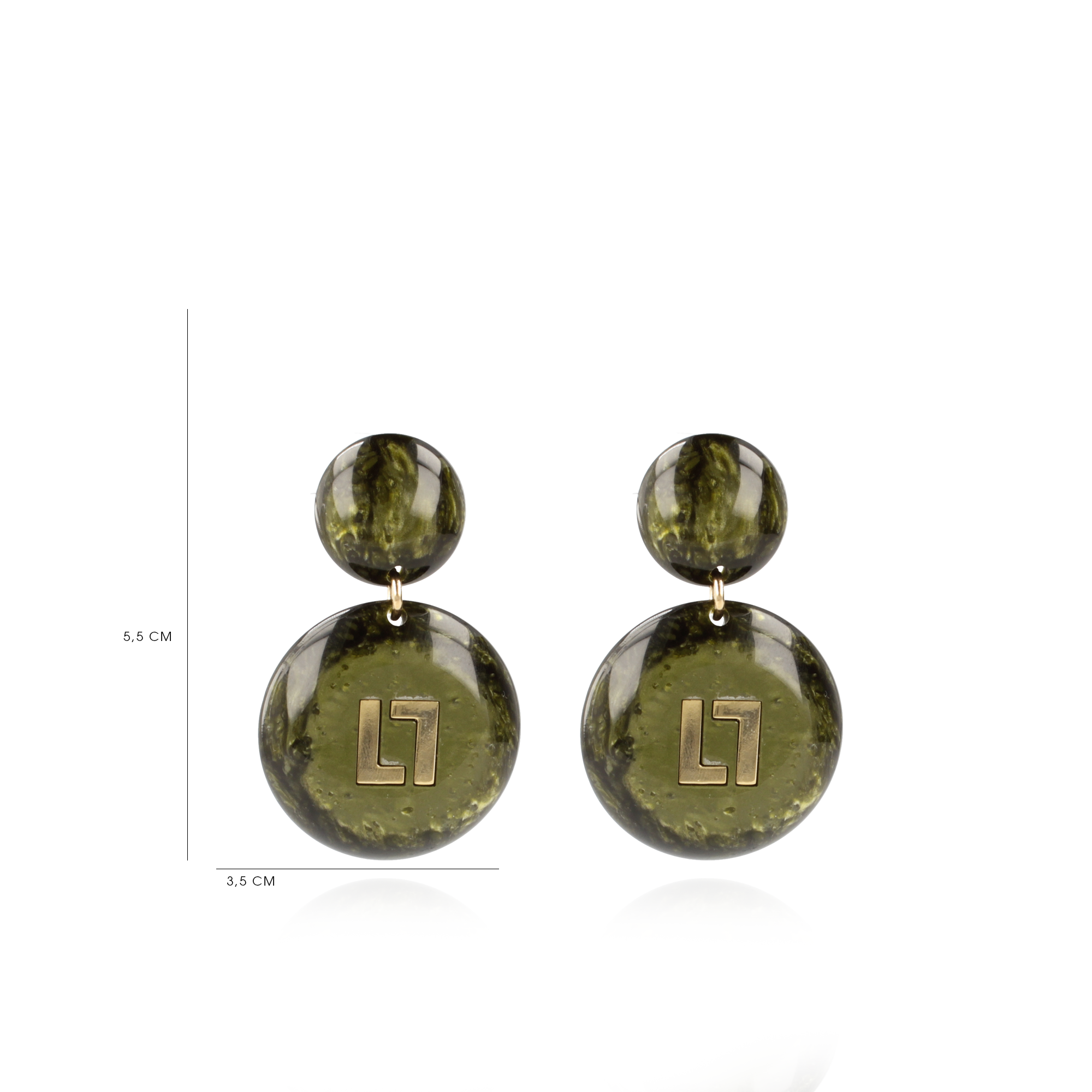 Marble Donker Groen Oorbellen Larissa Logo Smalllott-theme.productDescriptionPage.SEO.byTheBrand