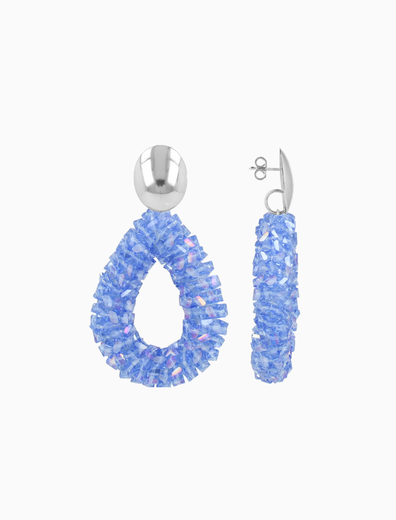 Blauwe Oorbellen Marieke Drop L Raw