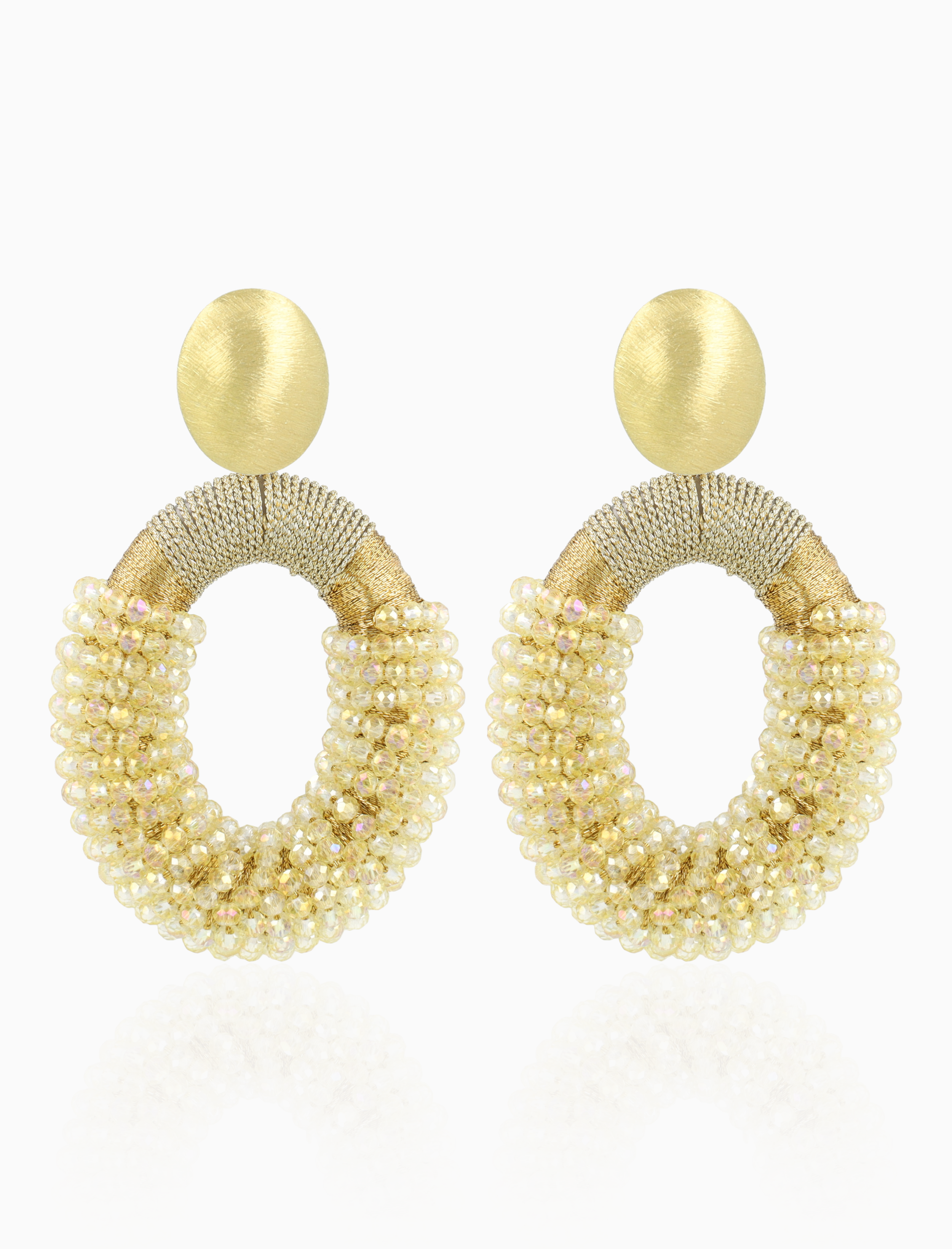 Goldfarbene Ohrringe Yara Combi Oval L